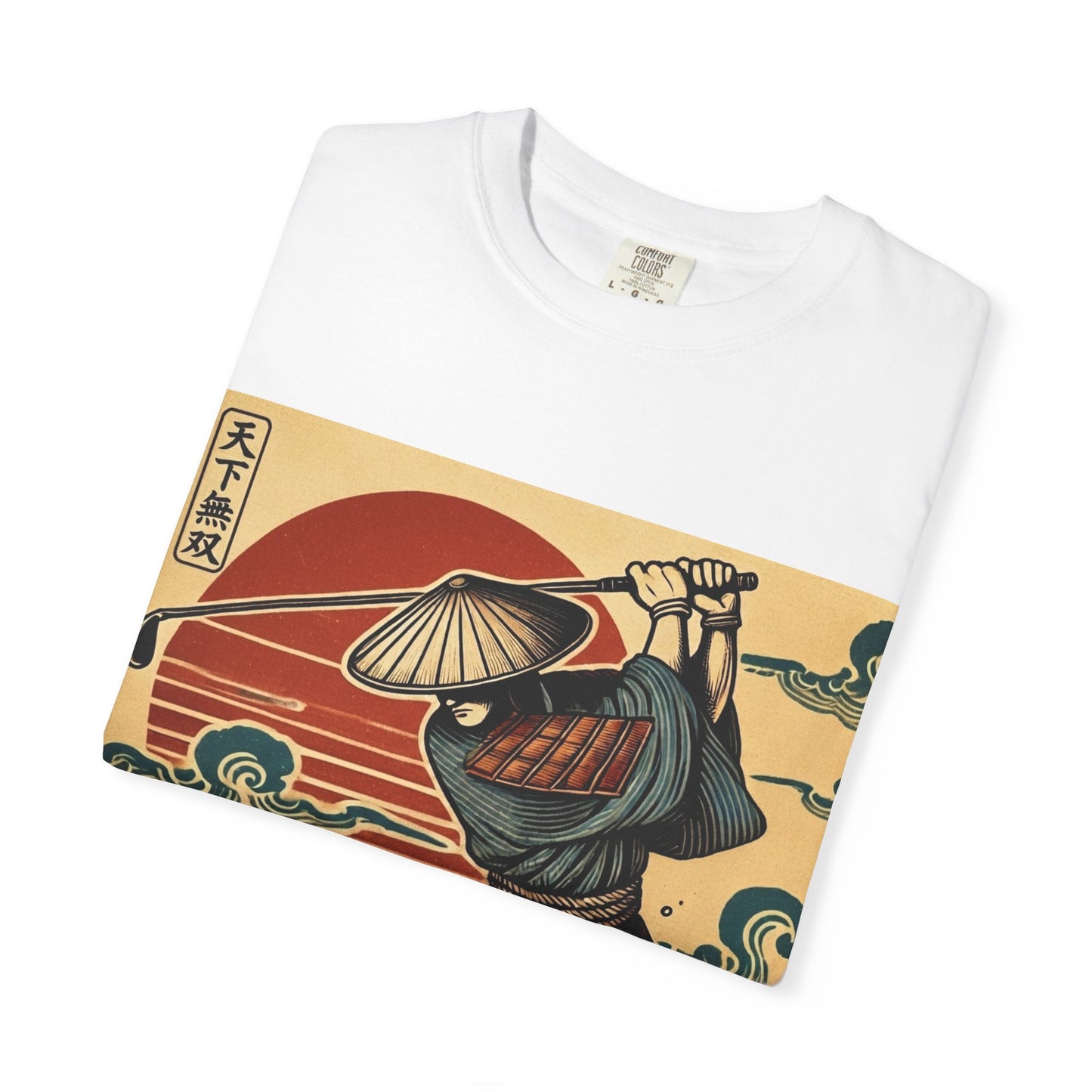 Zen Spot Customized Comfort Colors Samurai Sunset T-Shirt — Vintage Japanese Warrior Graphic Tee