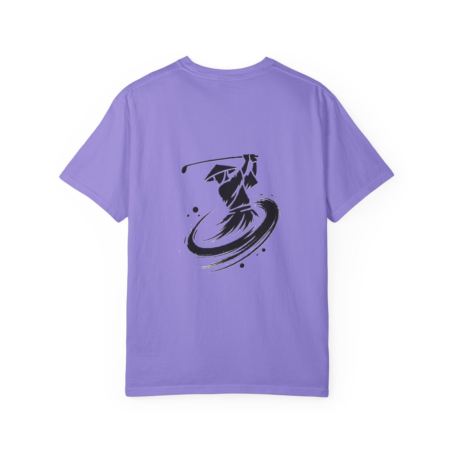 Zen Spot Golf Custom Ink Brush Golfer Swing Graphic T‑Shirt
