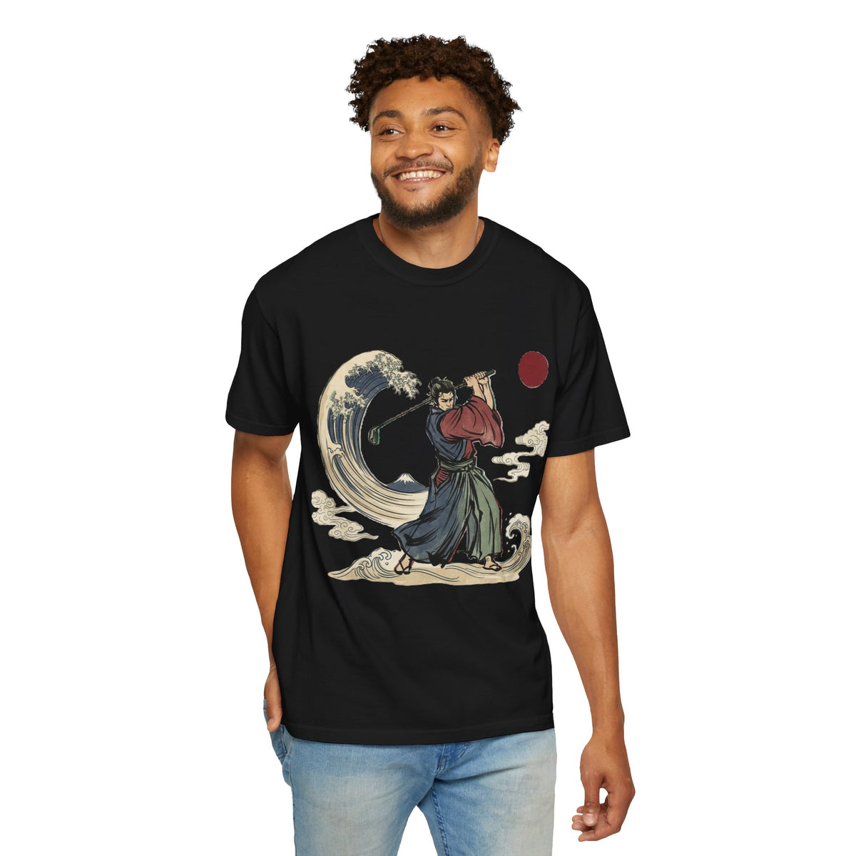 Samurai Golfer T-Shirt — Japanese Wave Golf Art Tee