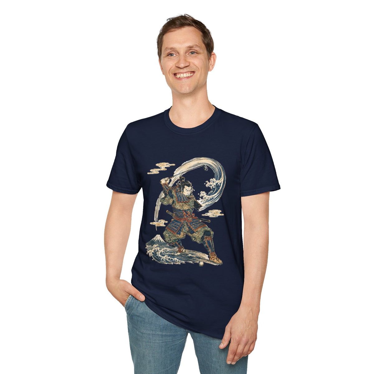 Samurai Golfer Wave T-Shirt — Vintage Japanese Warrior Art Tee