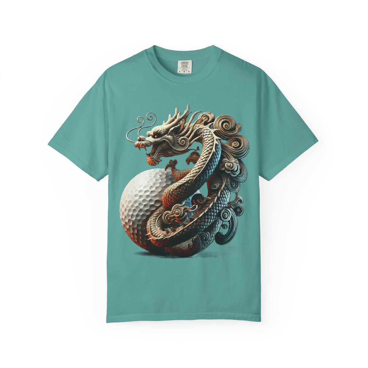 Dragon Golf Ball Chest and Back Graphic T-Shirt