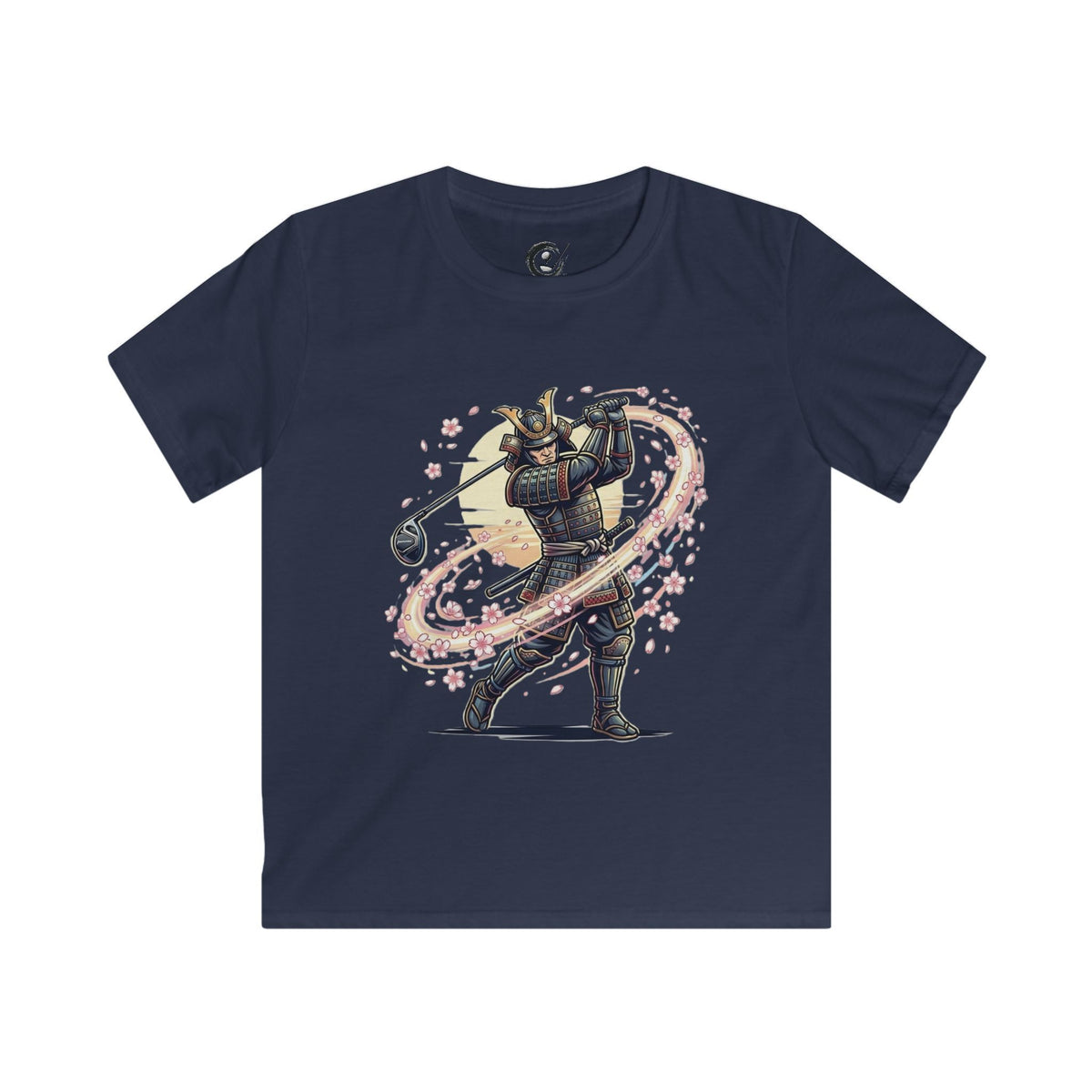 Samurai Golfer Blossom Swing Kids Graphic T‑Shirt