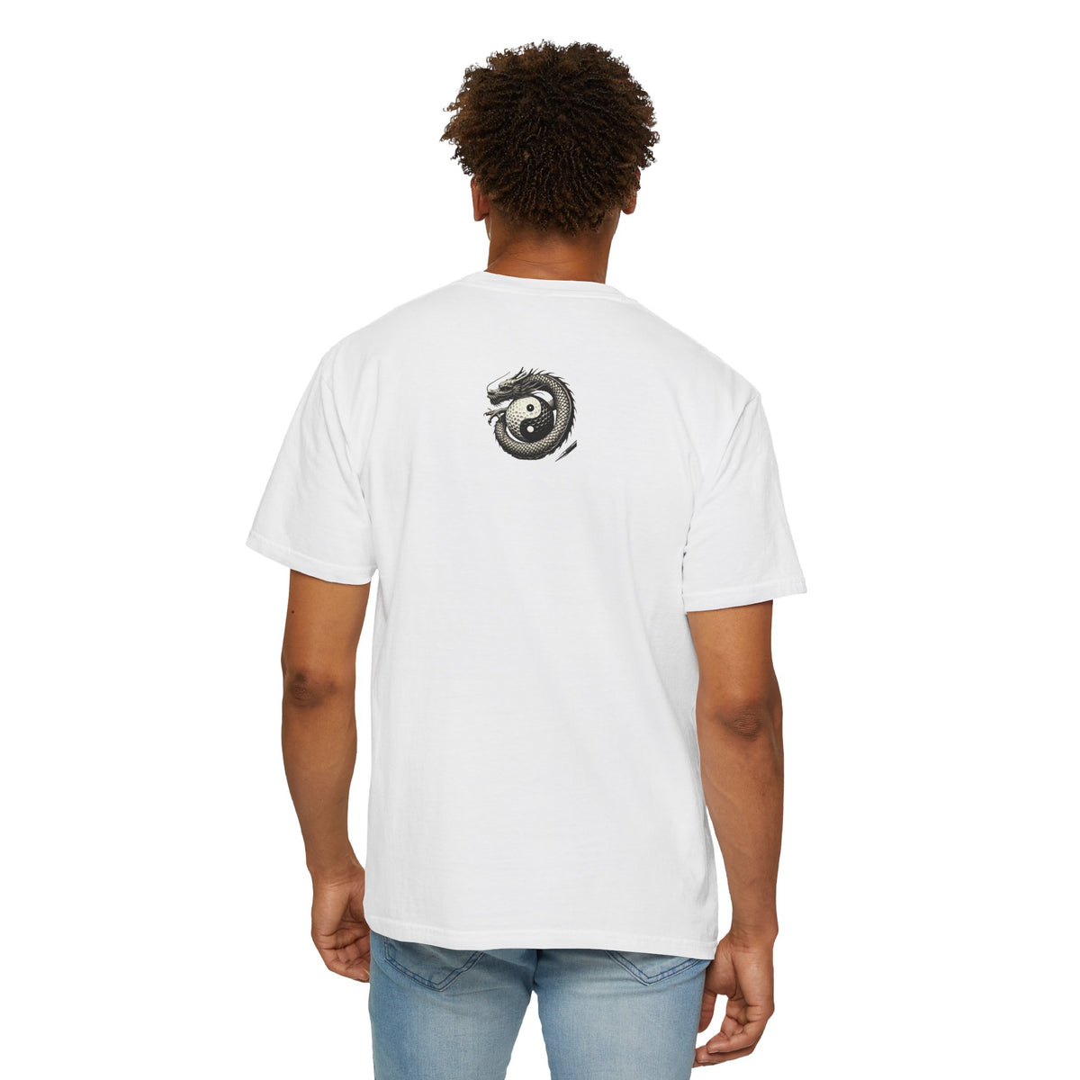 Yin Yang Dragon Golf Ball Front and Back Design Graphic T-Shirt