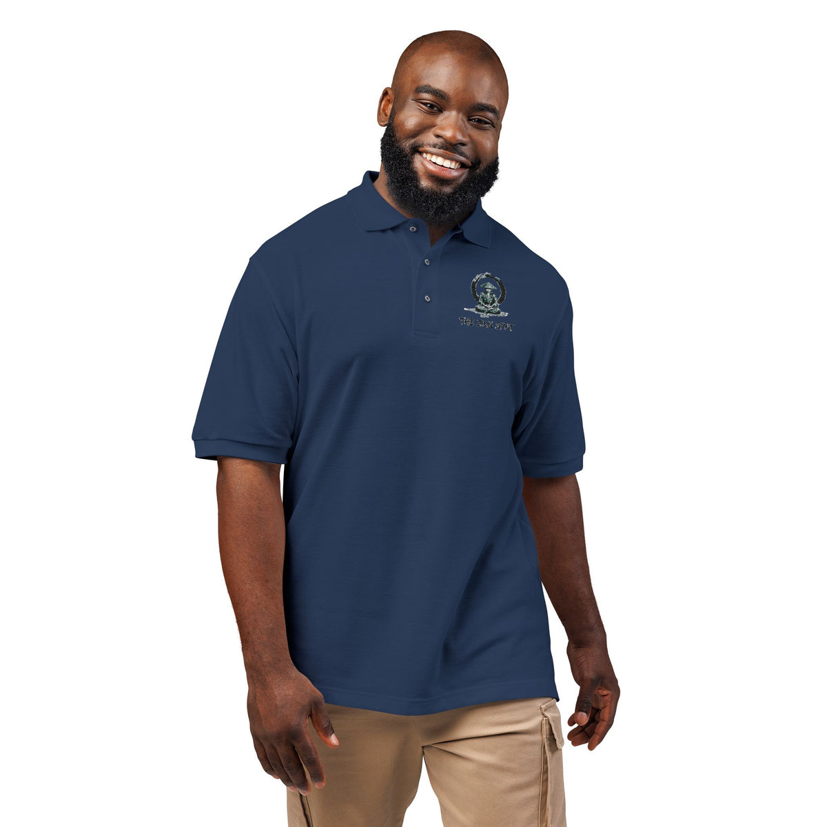 Meditation Samurai Golfer Enso Circle Polo