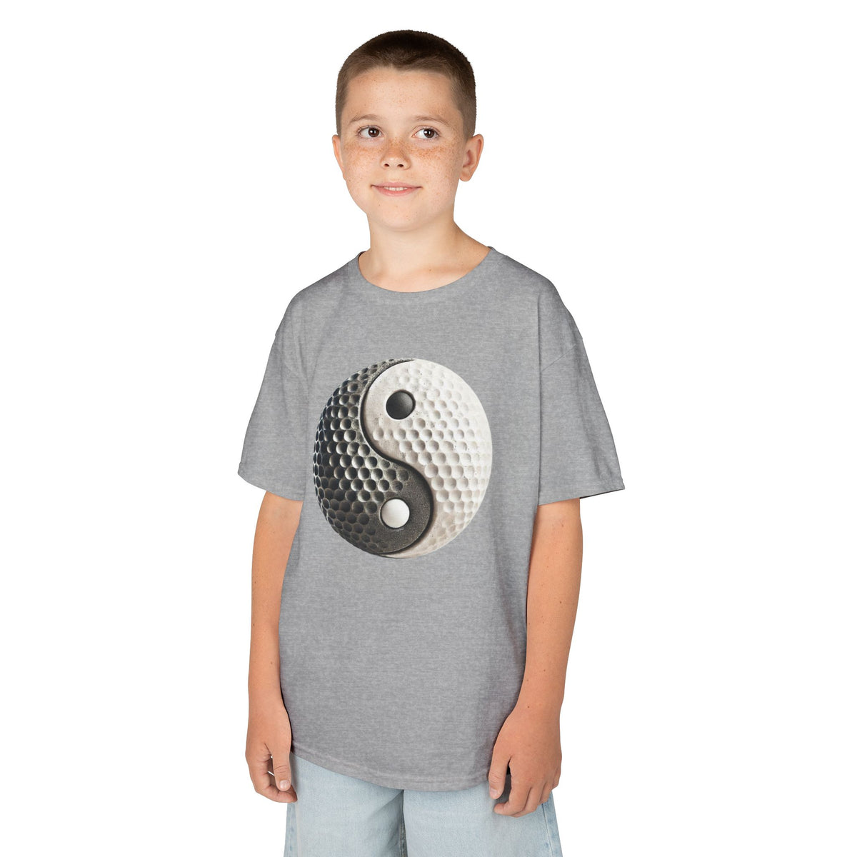 Stone Yin Yang Golf Ball Kids Graphic T-Shirt