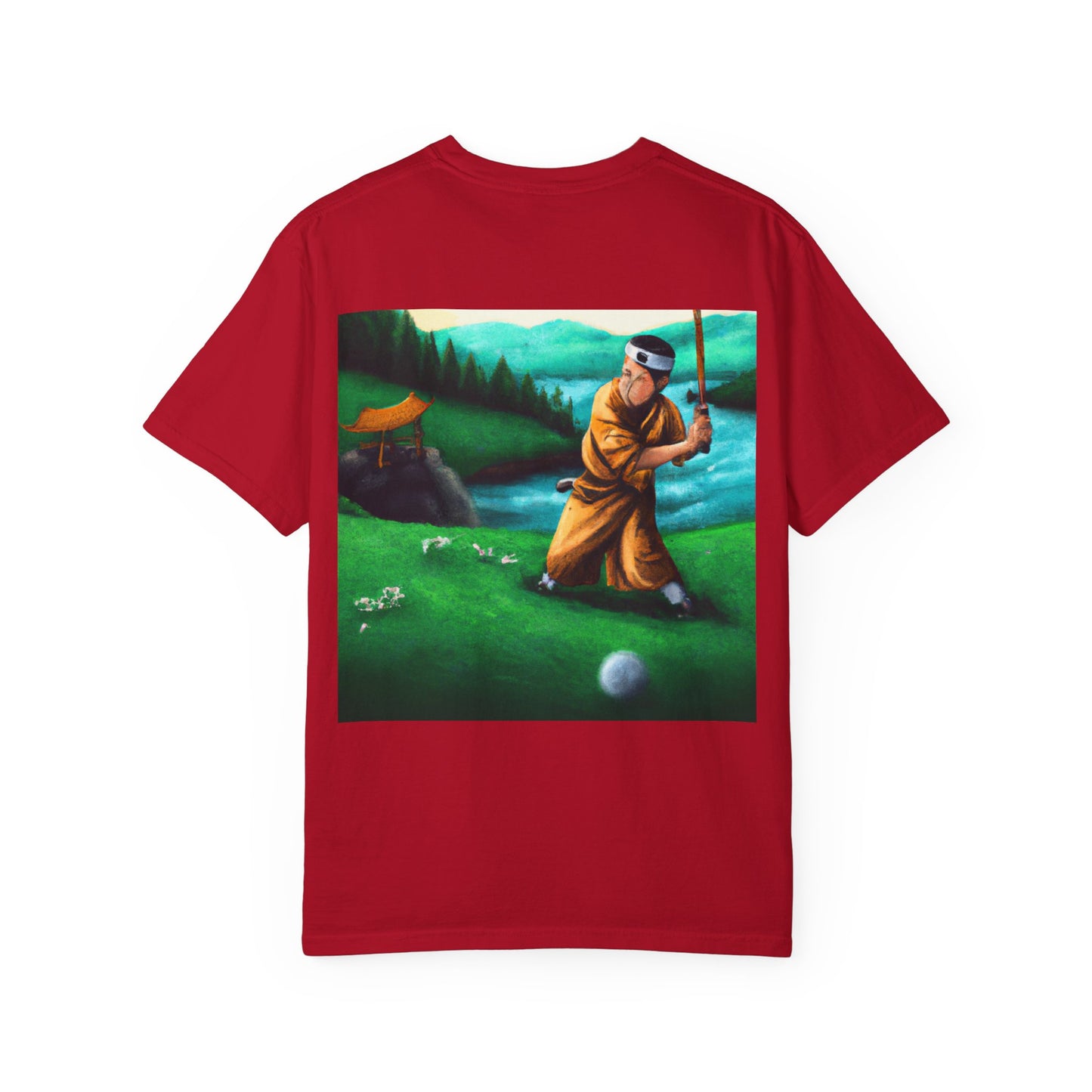 Golf Monk T-Shirt — Zen Golfer Scenic Back Print