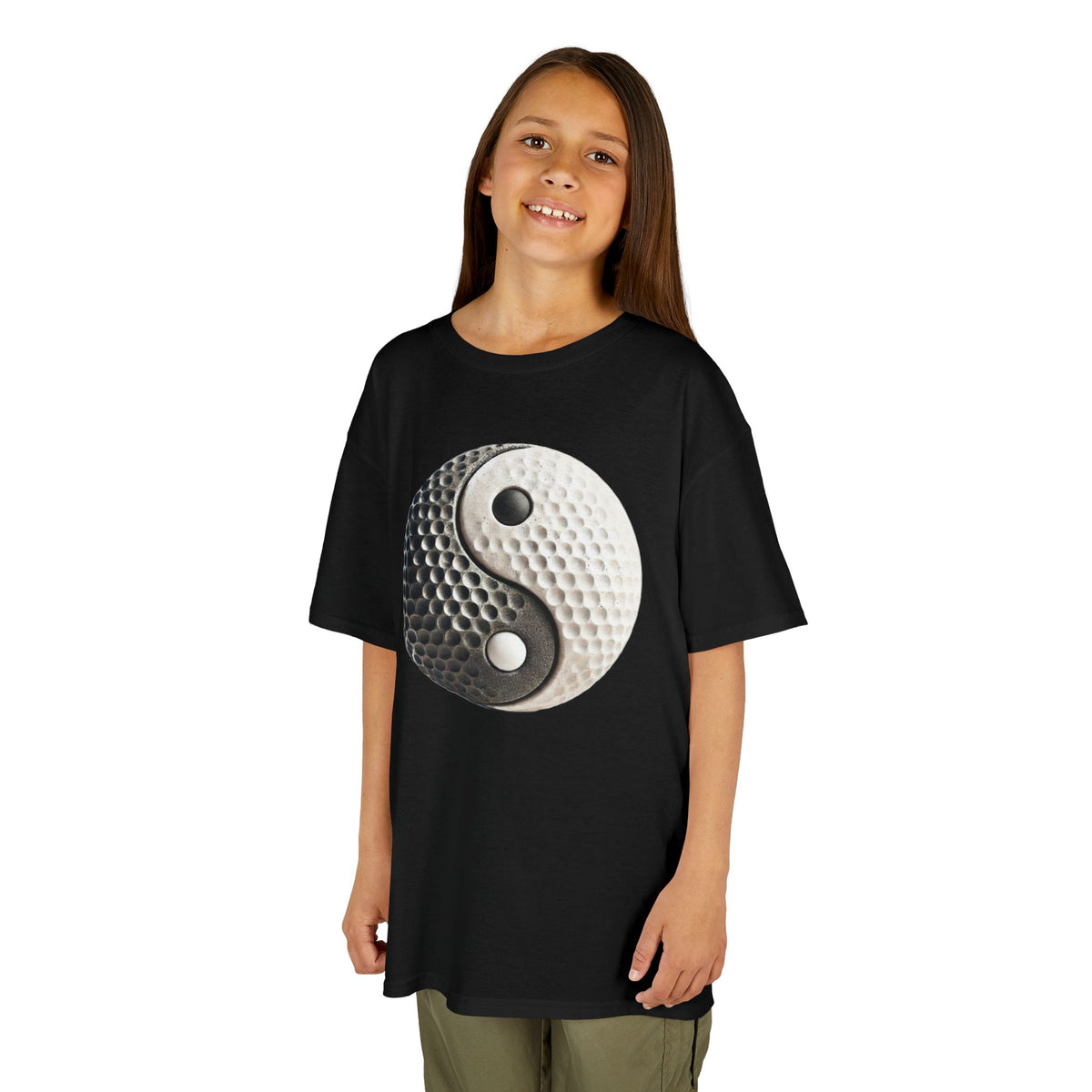 Stone Yin Yang Golf Ball Kids Graphic T-Shirt