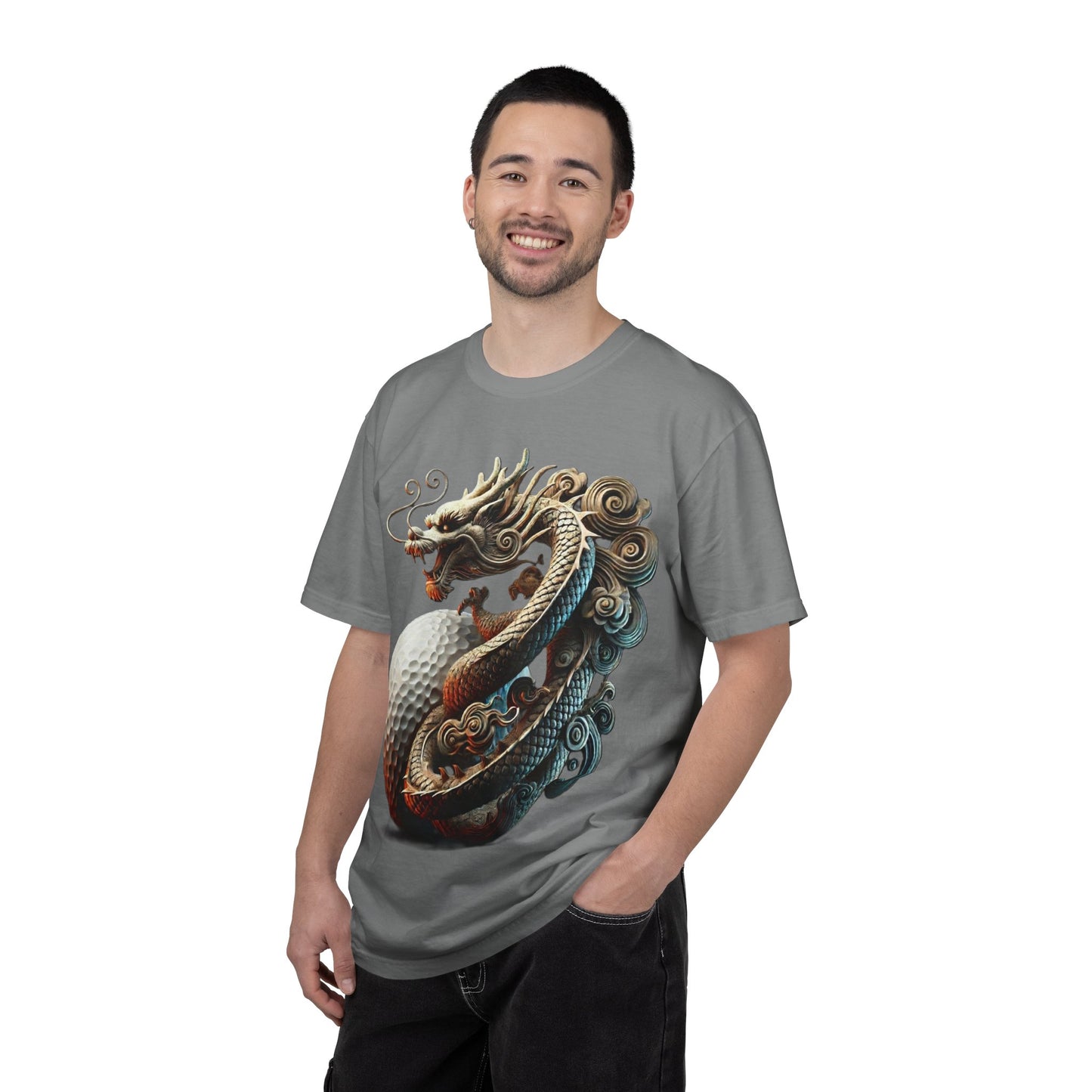 Zen Spot Golf Custom Dragon Golf Ball Graphic T-Shirt