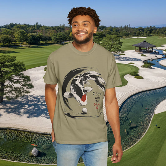 Koi Fish T-Shirt — "Flow With The Game" Japanese Ink Style Tee