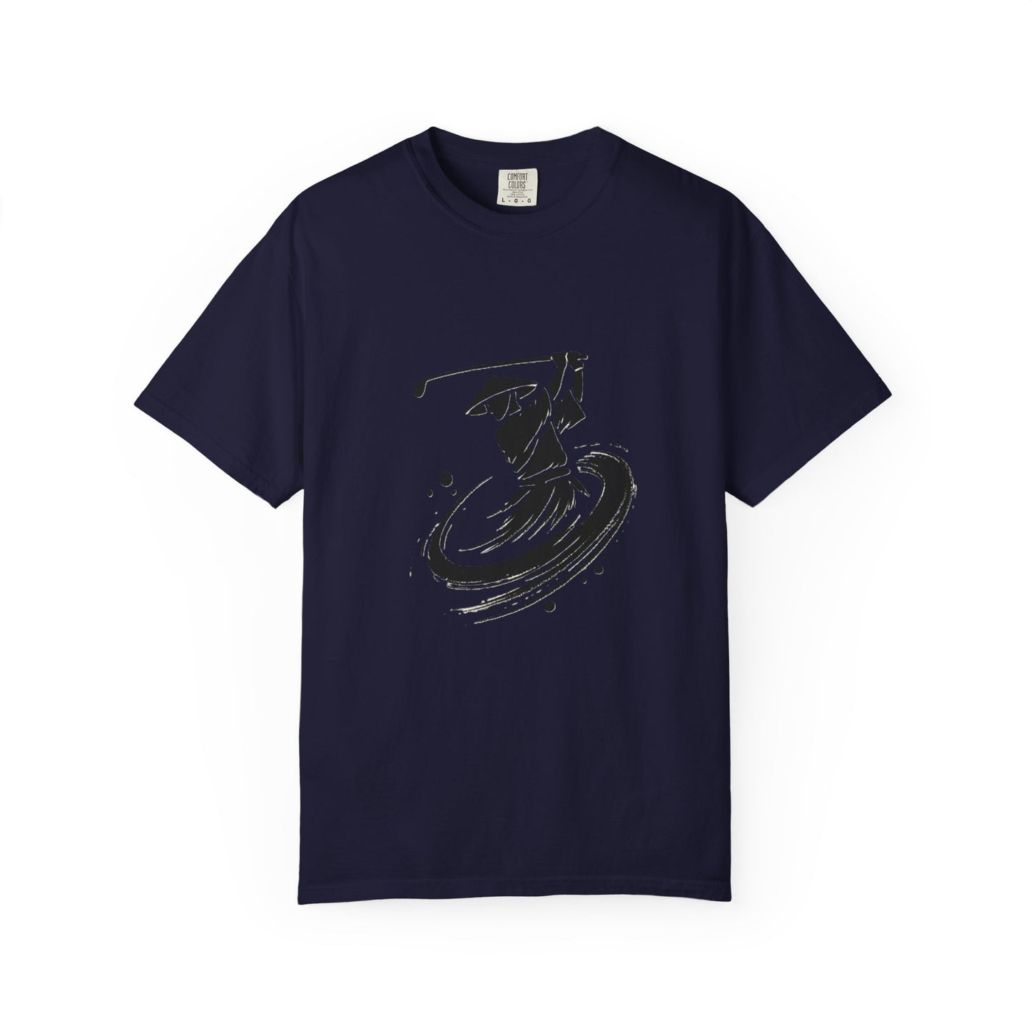 Zen Spot Golf Custom Ink Brush Zen Golfer Swing Graphic T‑Shirt