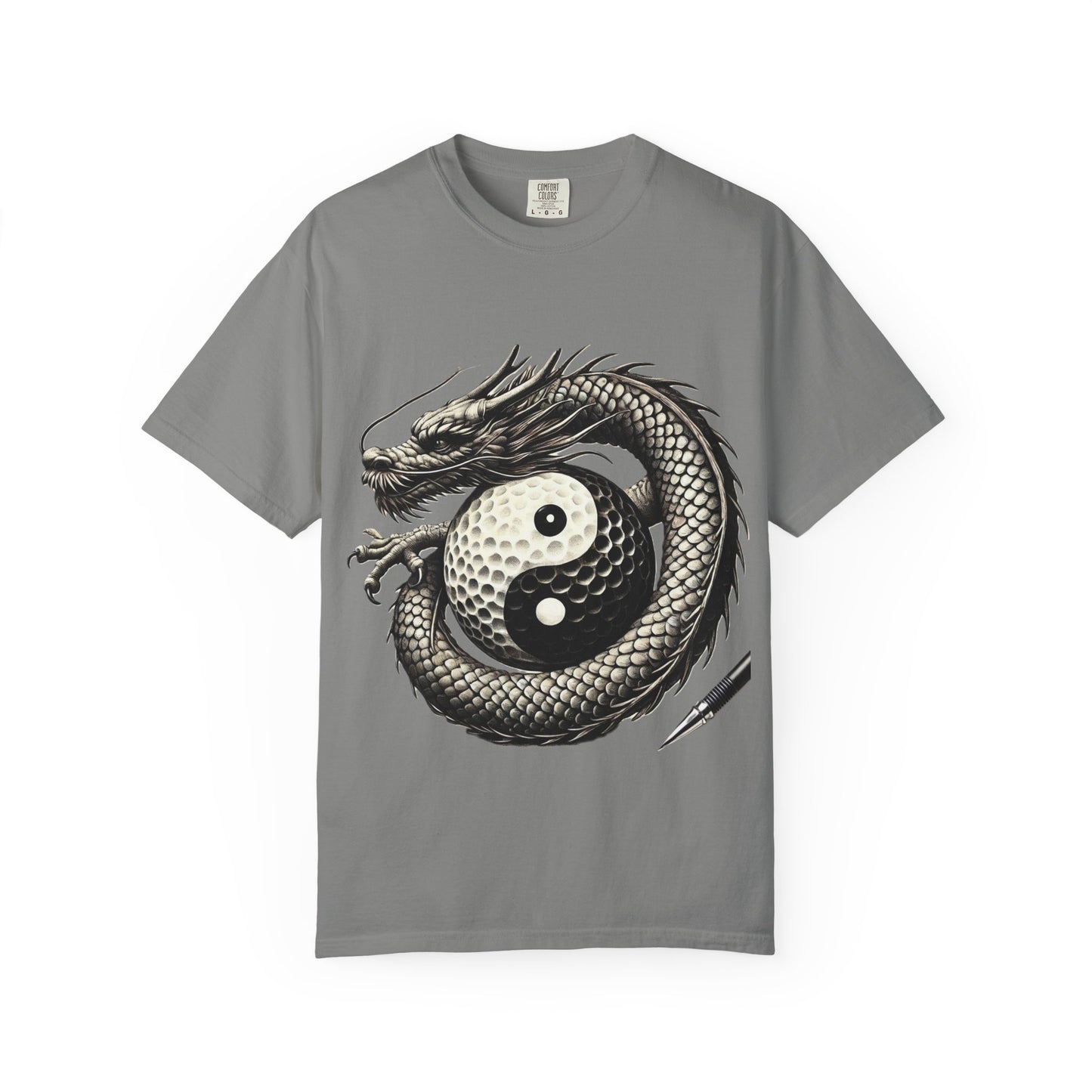 Yin Yang Dragon Golf T-Shirt — Oriental Dragon Yin-Yang Graphic Tee
