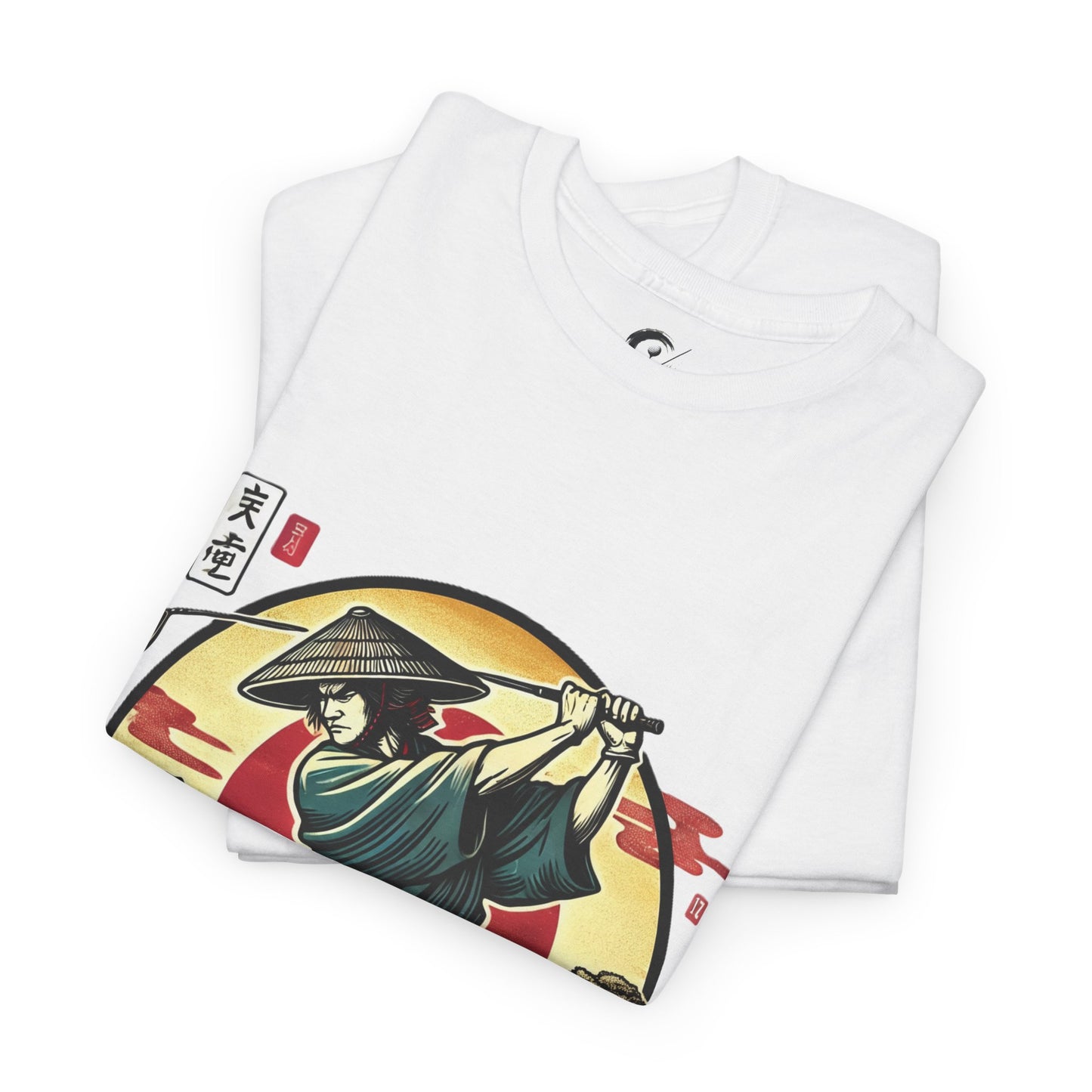 Zen Spot Customized Gildan Samurai Golfer Sunset T‑Shirt — Japanese Warrior Graphic Tee