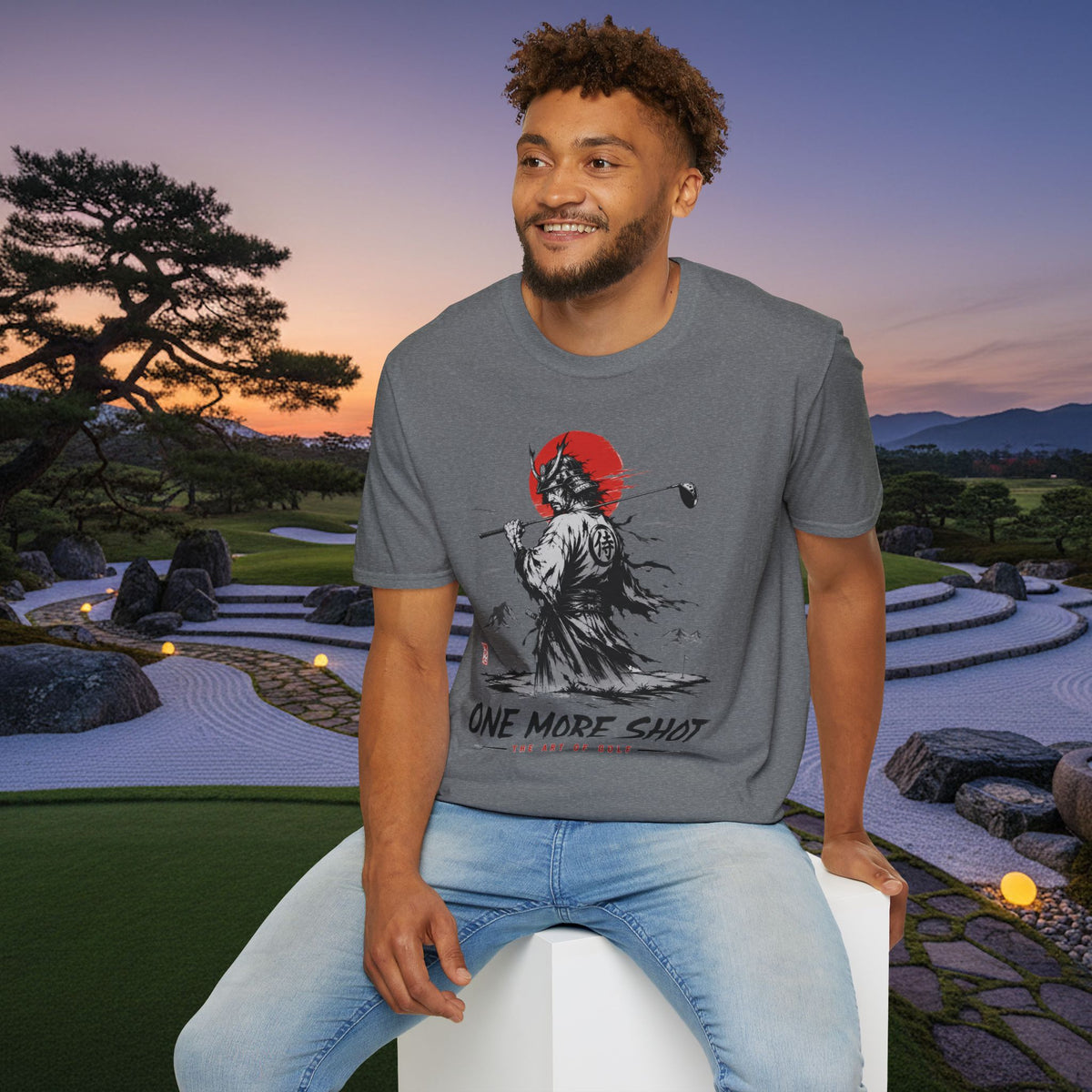 Samurai Golfer T-Shirt — "One More Shot" Graphic Tee