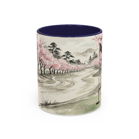 Zen Spot Golf Custom Cherry Blossom Golf Mug Scenic Sakura Golf Course Coffee Cup (11/15 oz)
