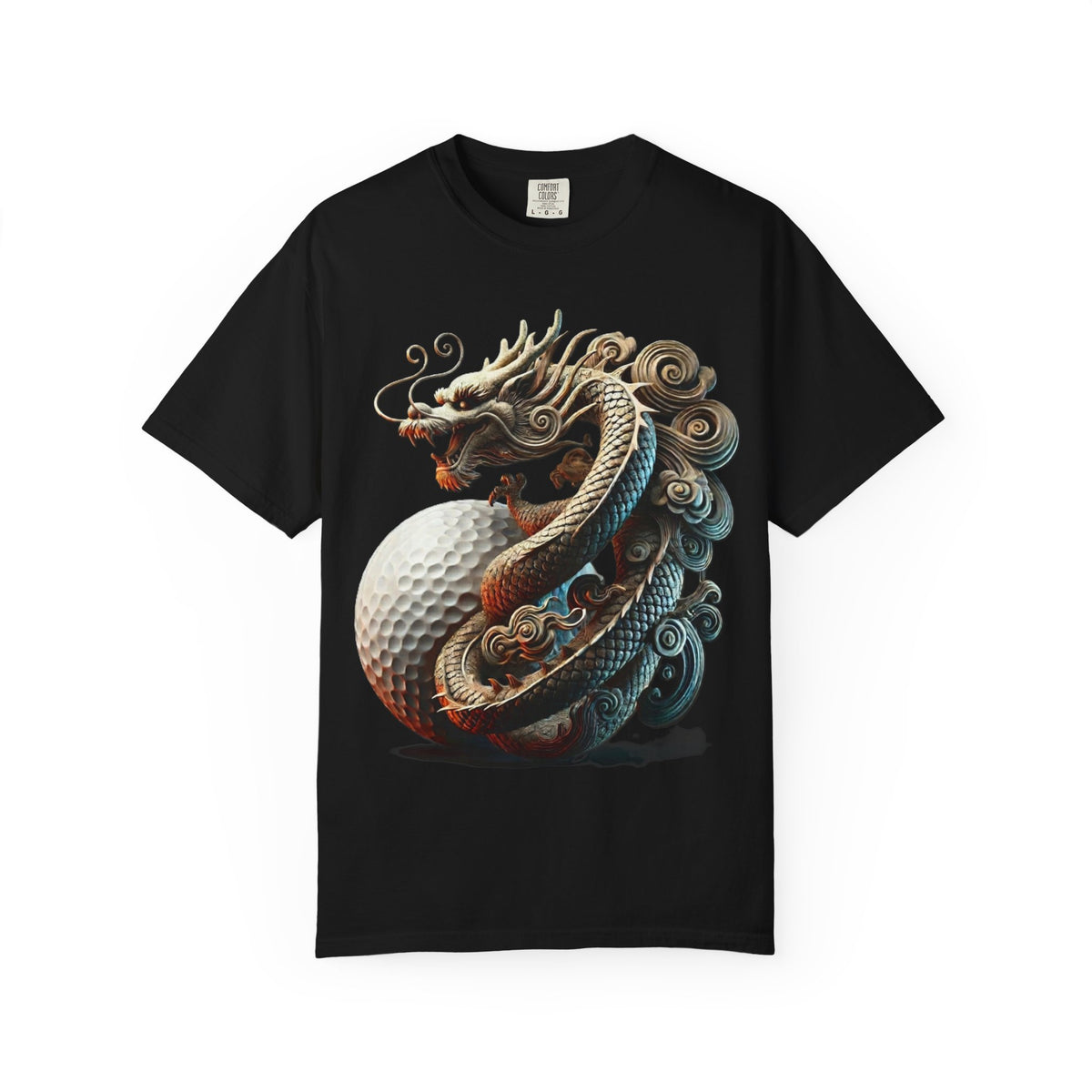 Dragon Golf Ball Chest and Back Graphic T-Shirt