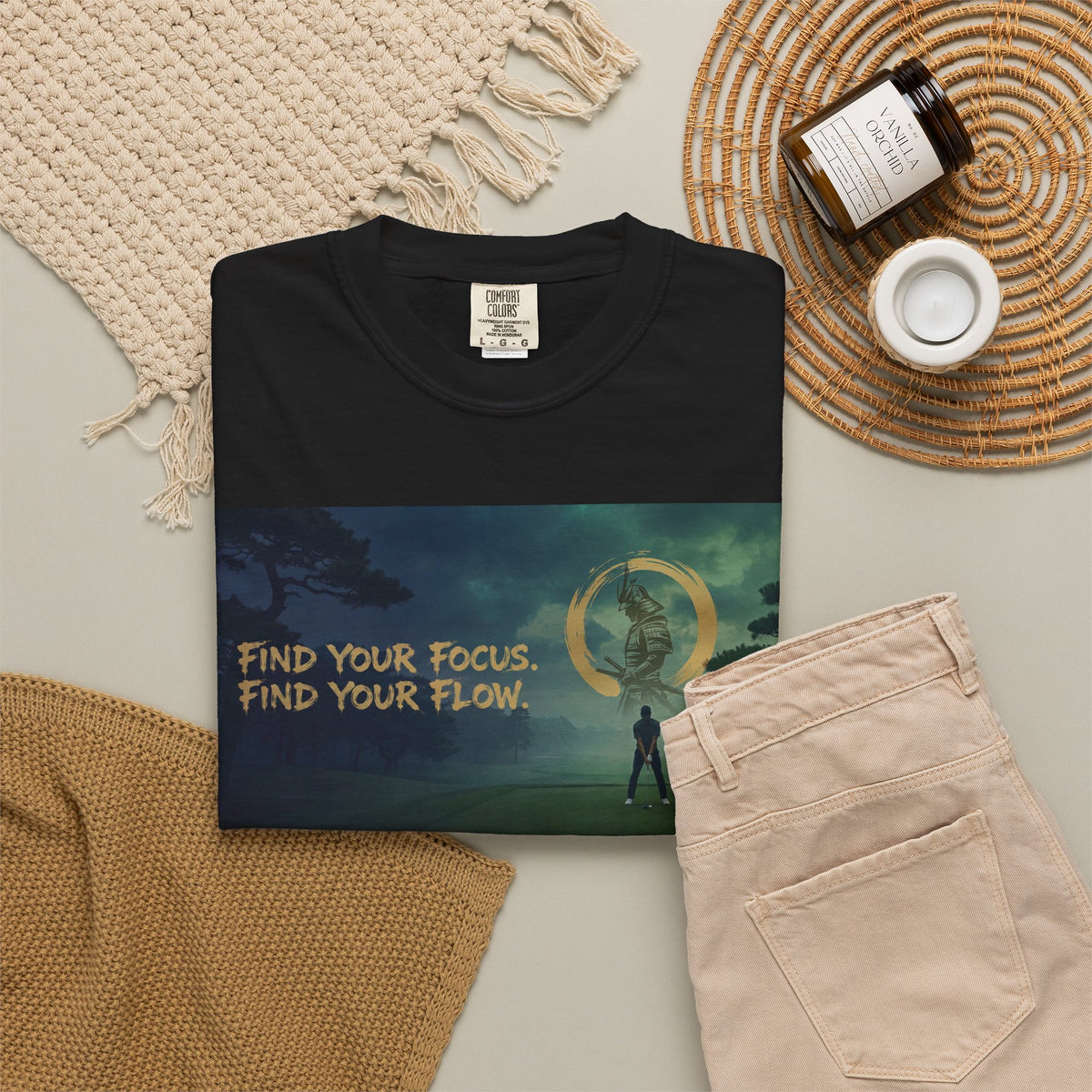 Find Your Focus Motivational Golf Course Graphic T-Shirt
