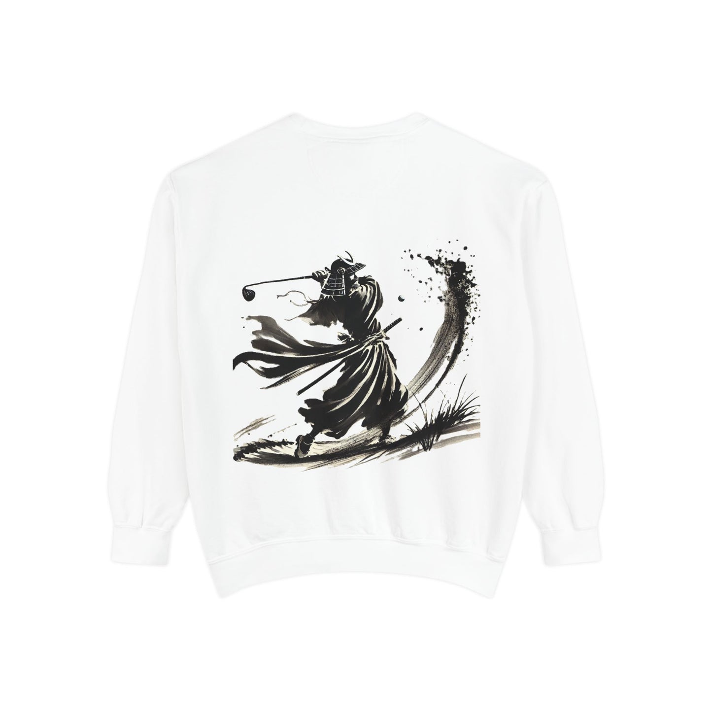 Zen Spot Golf Custom Ink Brush Warrior Samurai Golfer Graphic Sweatshirt