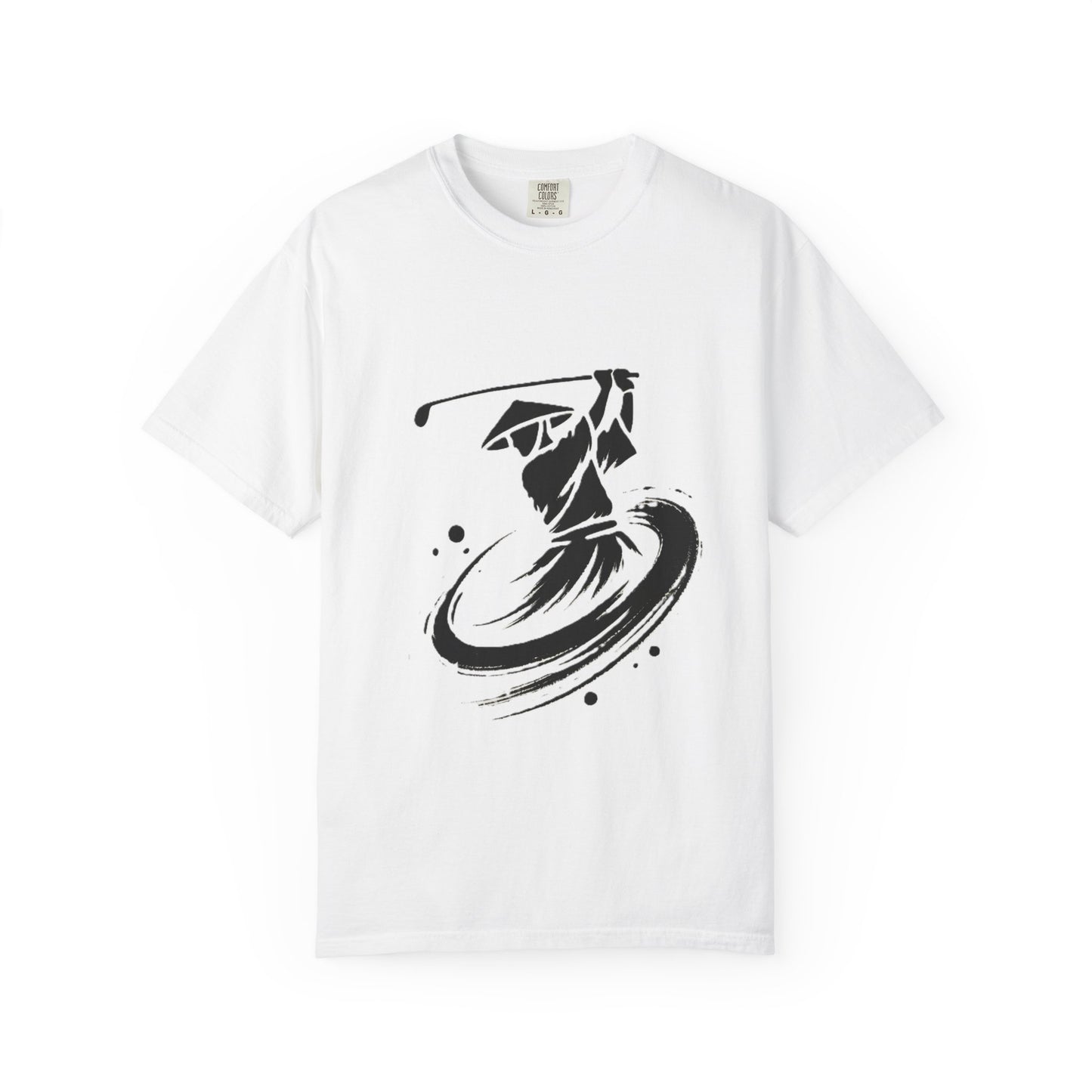 Zen Golf Swing Graphic T‑Shirt — Ink Brush Golfer Design