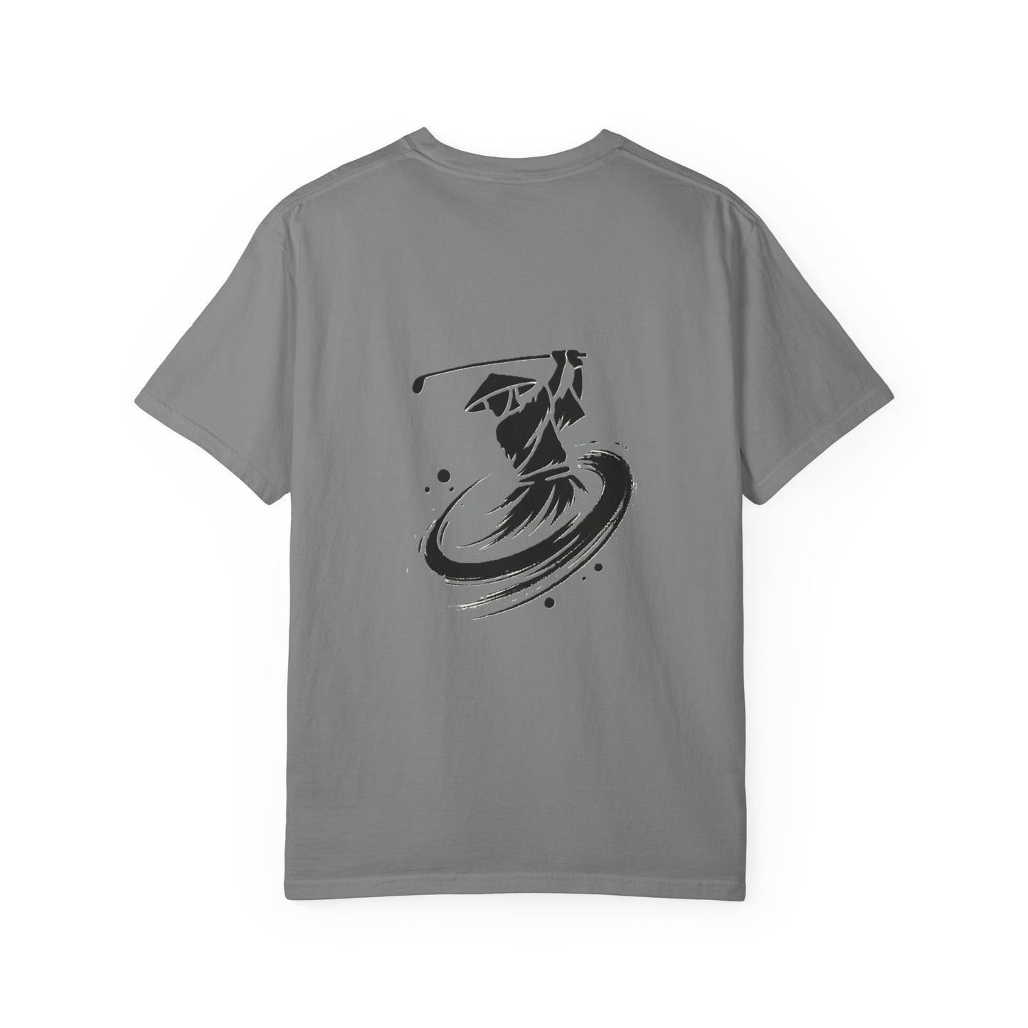 Zen Spot Golf Custom Ink Brush Golfer Swing Graphic T‑Shirt