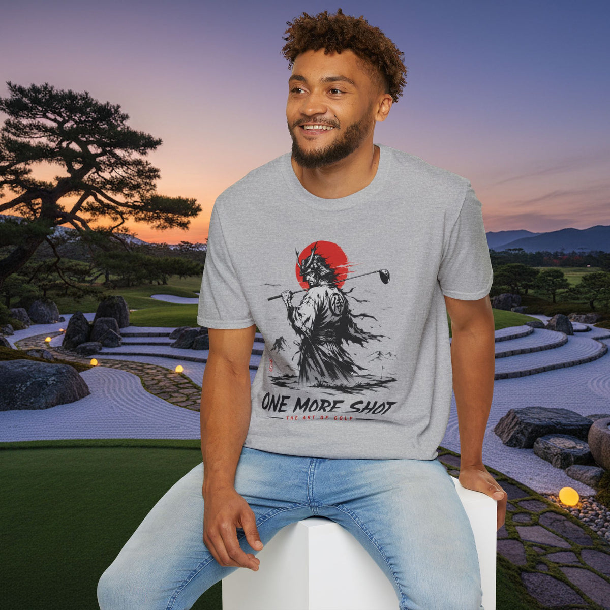 Samurai Golfer T-Shirt — "One More Shot" Graphic Tee