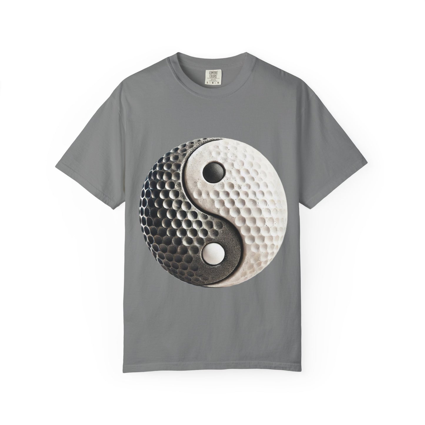 Zen Spot Customized Comfort Colors Yin Yang Golf Ball T-Shirt — Golf Yin-Yang Tee