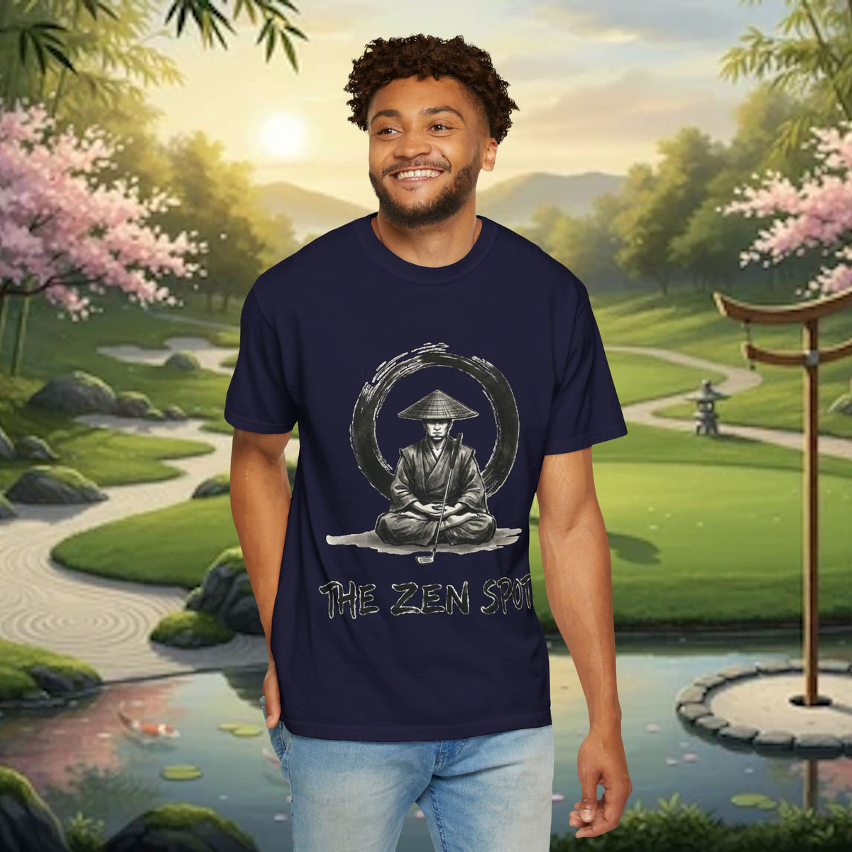 Zen Spot T-Shirt — Meditating Samurai Graphic Tee
