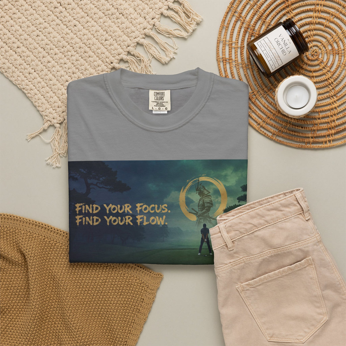 Find Your Focus Motivational Golf Course Graphic T-Shirt