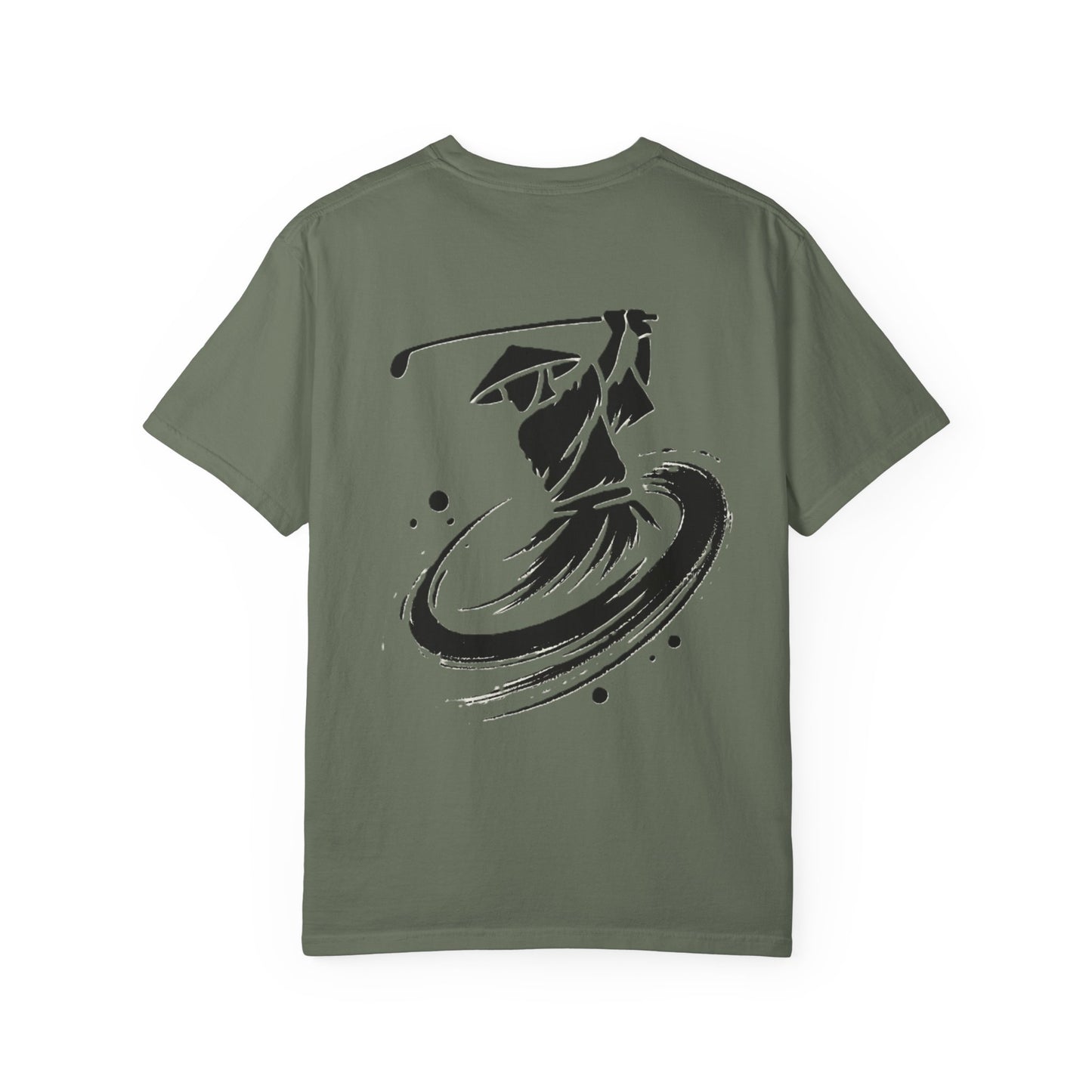Zen Golf Swing Graphic T‑Shirt — Ink Brush Golfer Design