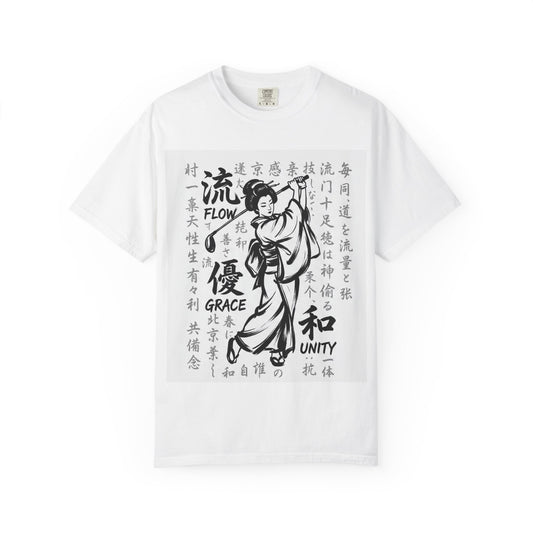 Zen Spot Customized Comfort Colors Geisha Kanji Flow & Grace T-Shirt