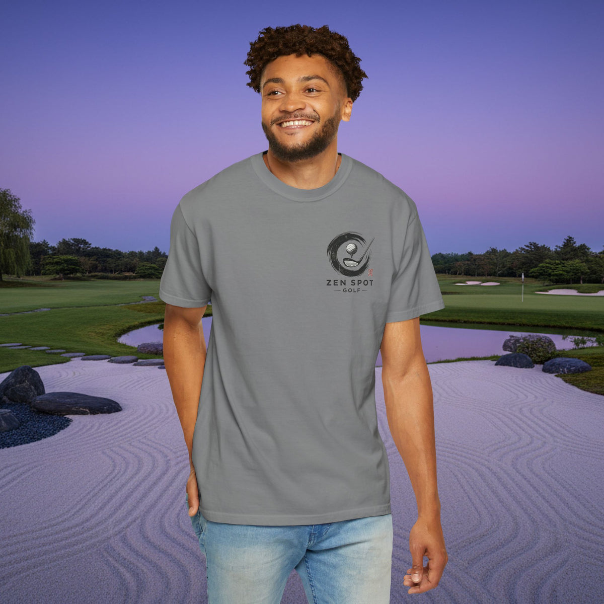 Zen Spot Golf Shop Logo Chest and Back Design Graphic T-Shirt