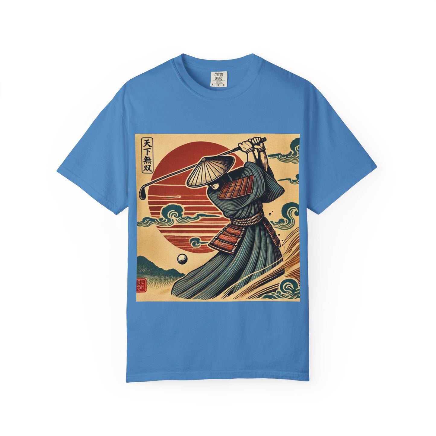 Zen Spot Customized Comfort Colors Samurai Sunset T-Shirt — Vintage Japanese Warrior Graphic Tee