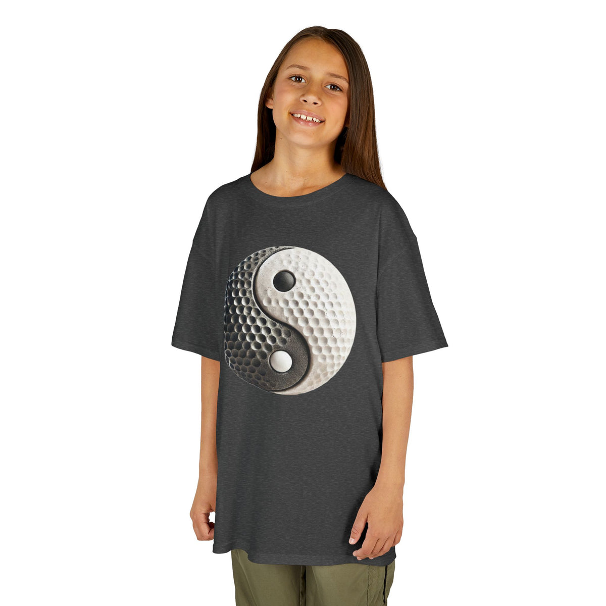 Stone Yin Yang Golf Ball Kids Graphic T-Shirt