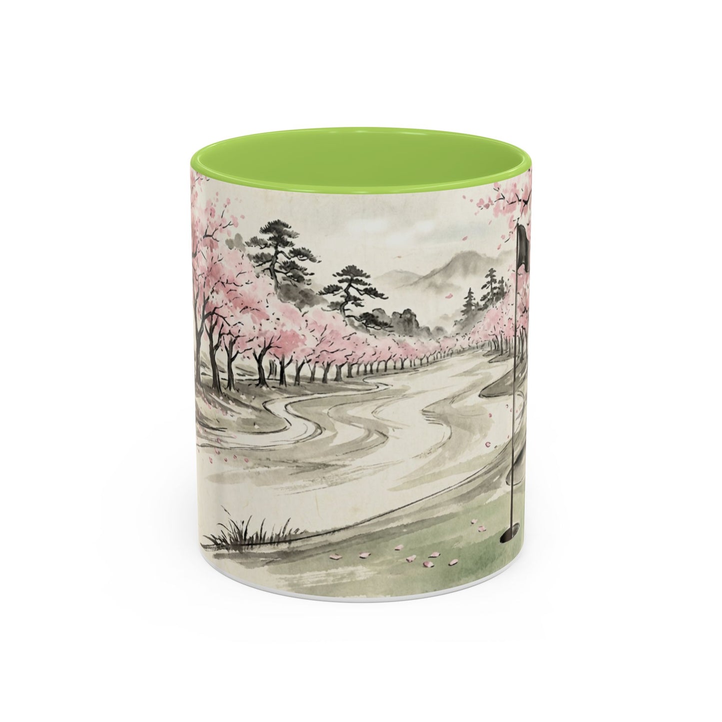 Zen Spot Golf Custom Cherry Blossom Golf Mug Scenic Sakura Golf Course Coffee Cup (11/15 oz)