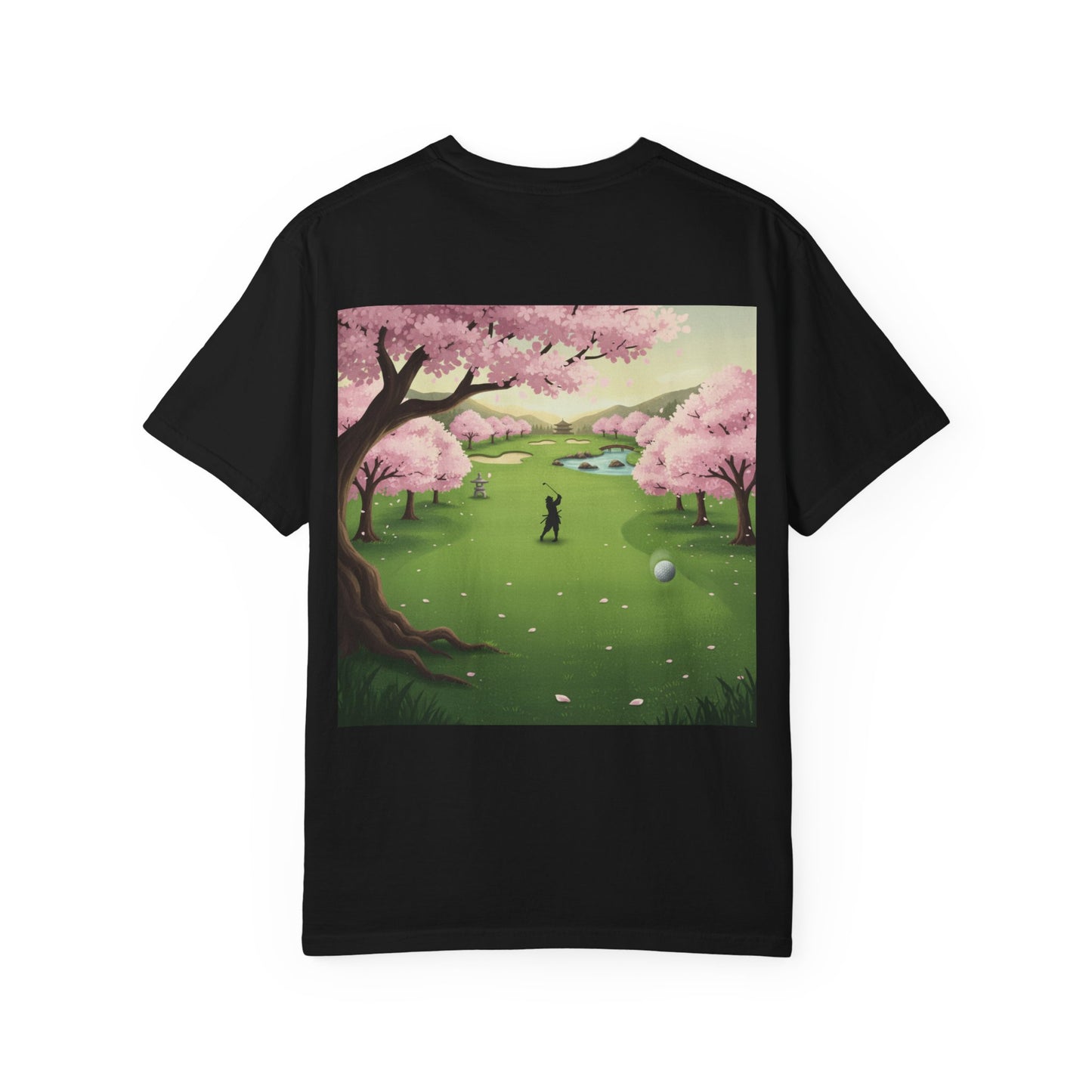 Golf Course Cherry Blossom T-Shirt – Scenic Golfer Graphic Tee