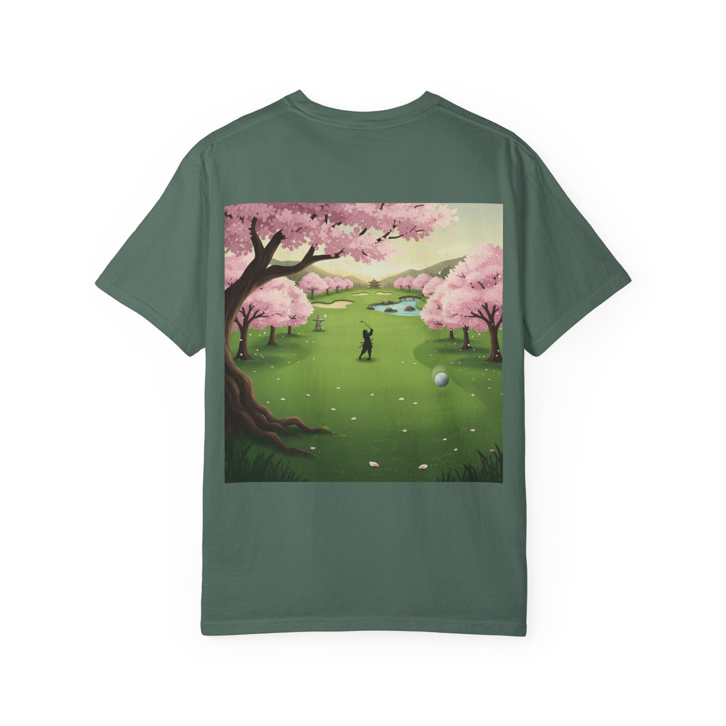 Zen Spot Golf Custom Golf Course Cherry Blossom Graphic T-Shirt