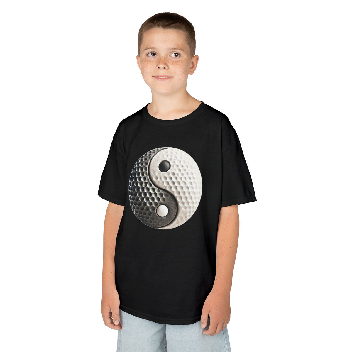 Stone Yin Yang Golf Ball Kids Graphic T-Shirt