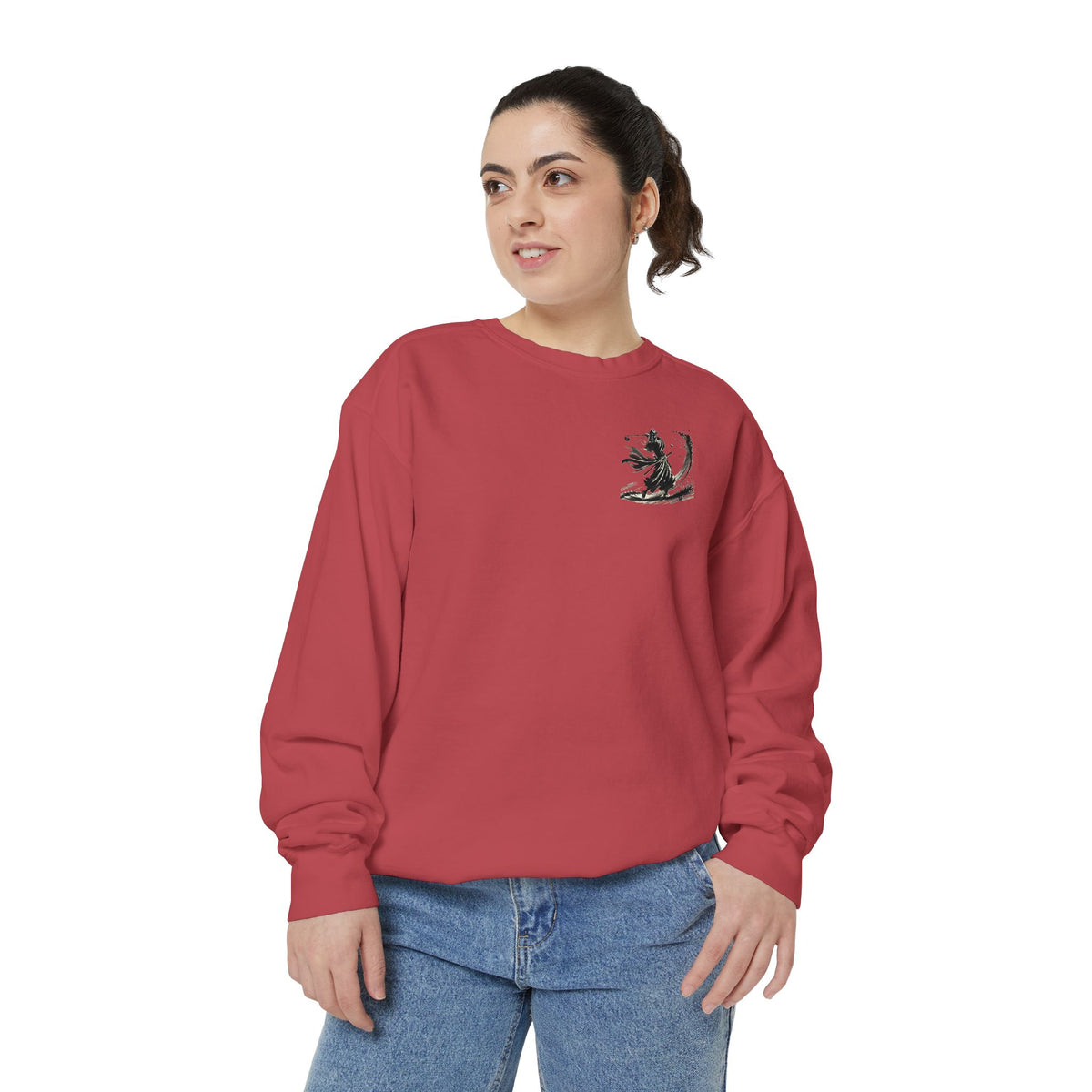 Bunker Blast Samurai Golfer Chest and Back Print Sweatshirt