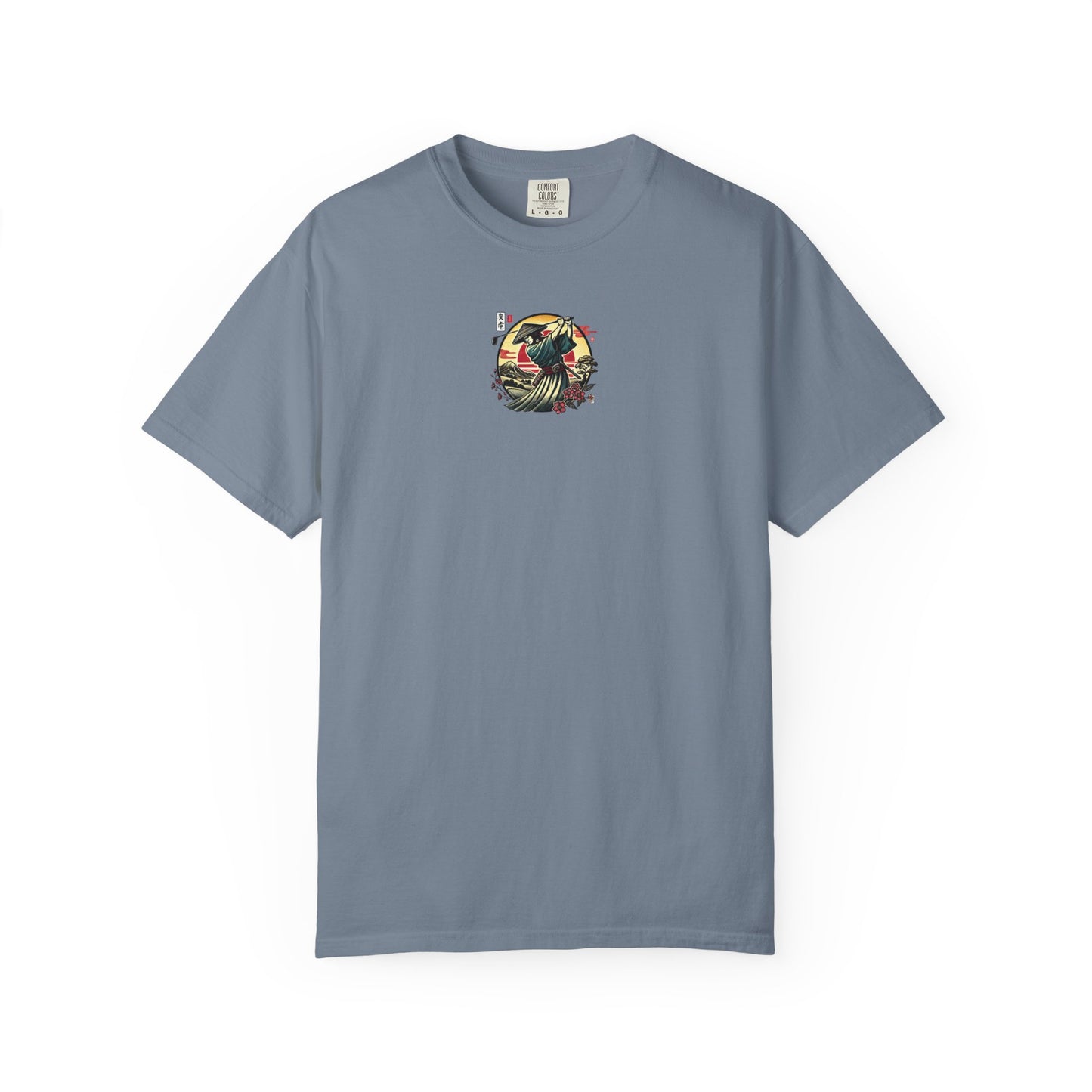 Zen Spot Golf Custom Japanese Warrior Samurai Golfer Sunset Graphic T-Shirt