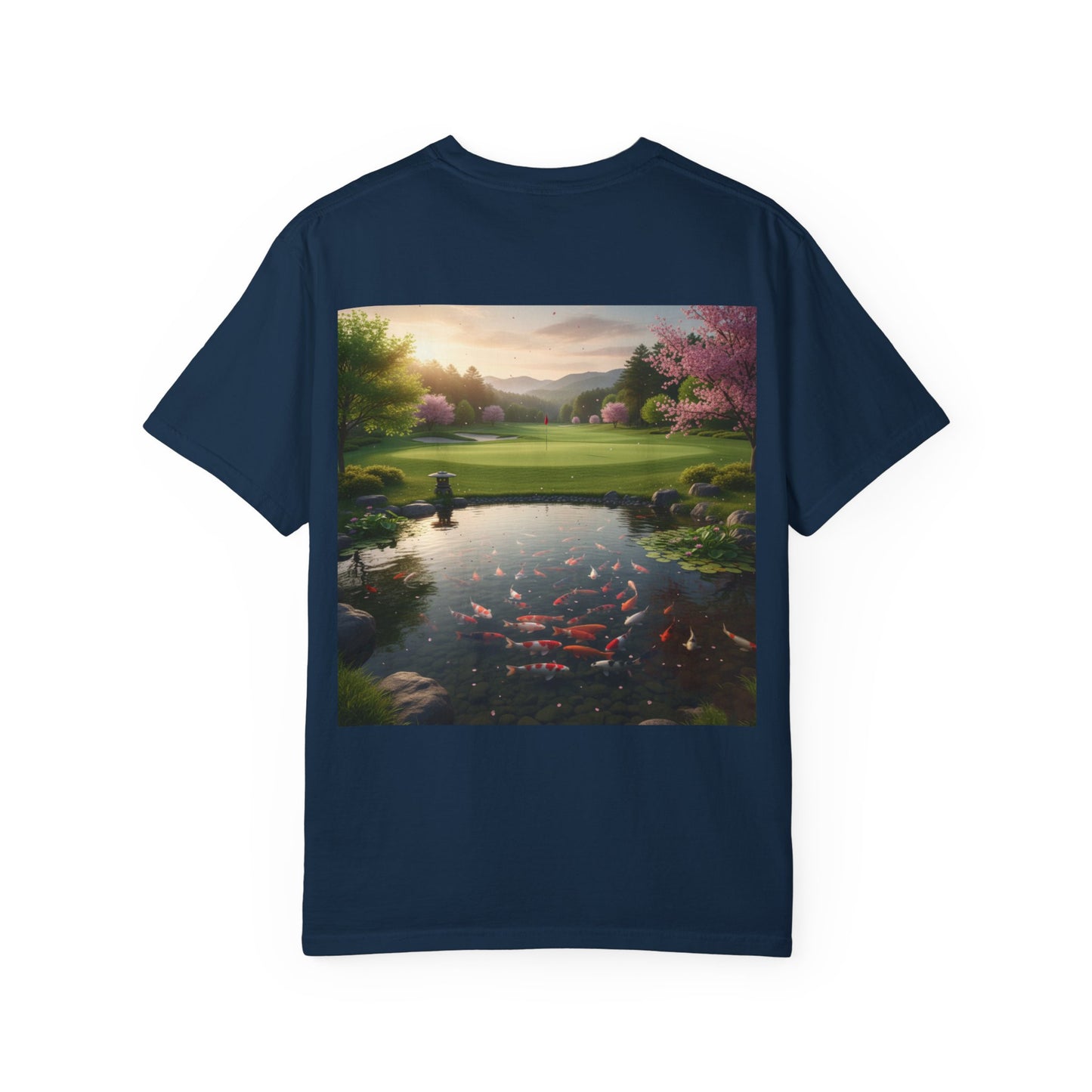 Zen Spot — Koi Pond Sunset Graphic Tee (Back Print)