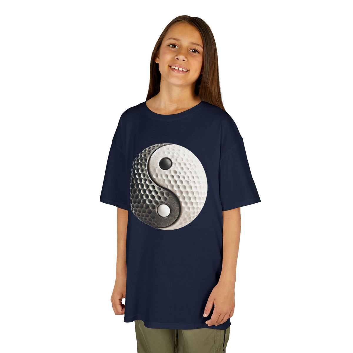 Stone Yin Yang Golf Ball Kids Graphic T-Shirt