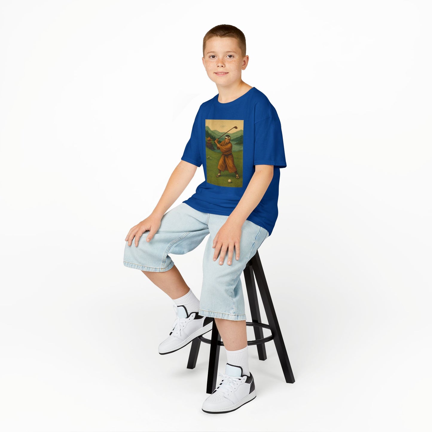 Zen Spot Golf Custom Vintage Golfer Kids Graphic T‑Shirt