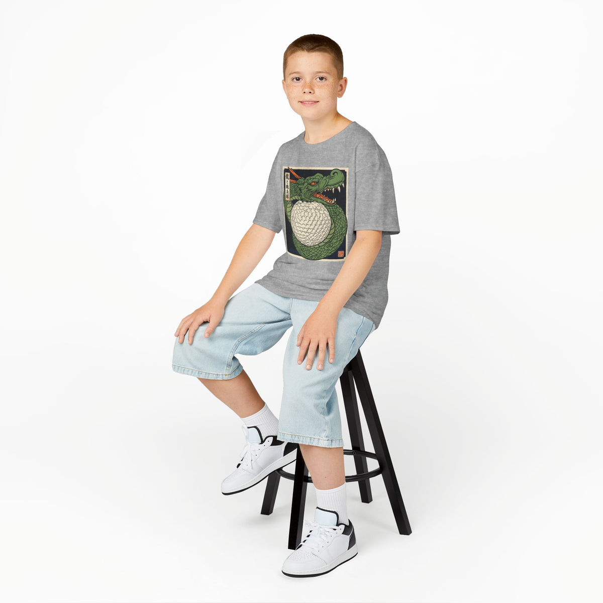 Green Dragon Wrapping a Golf Ball Kids Graphic T-Shirt
