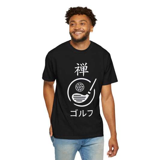Zen Golf Minimalist Japanese Kanji Graphic T-Shirt