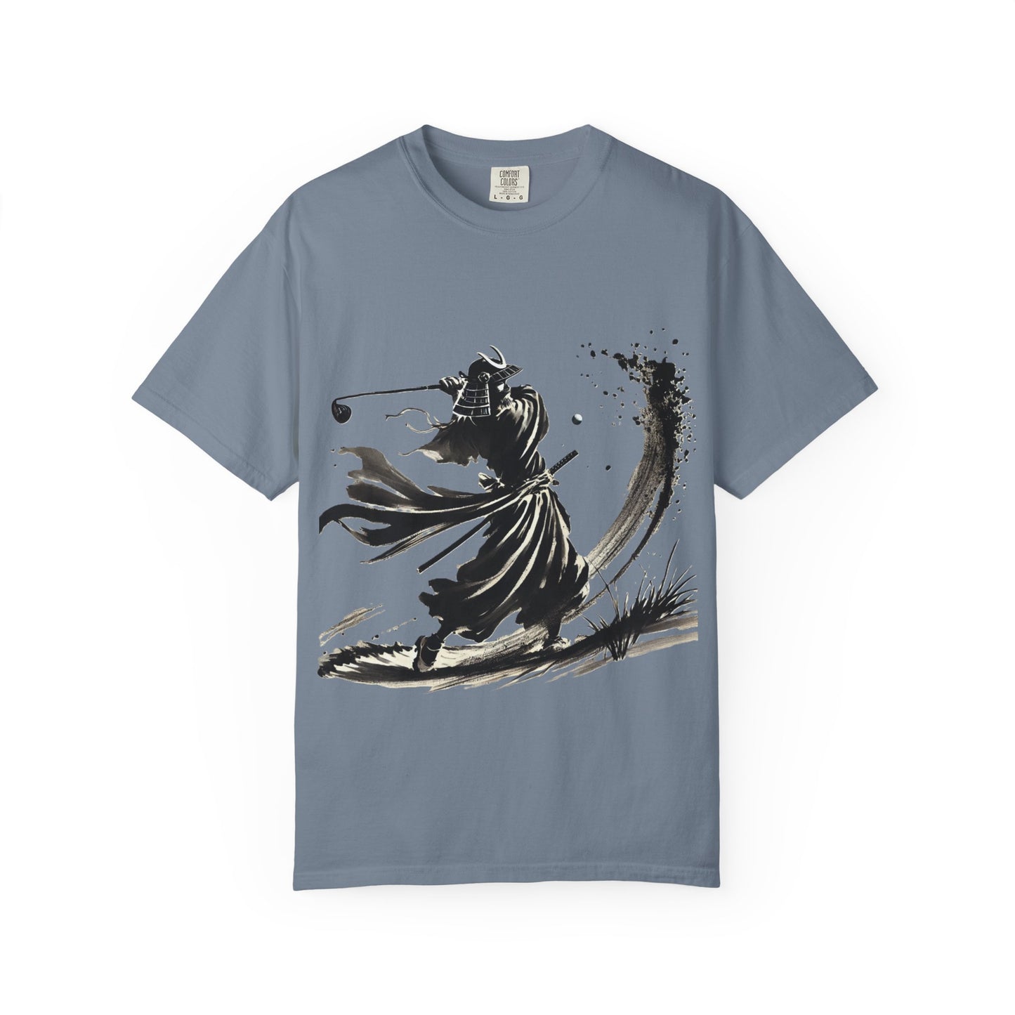 Zen Spot Golf Custom Samurai Golfer Ink Brushstroke T-Shirt