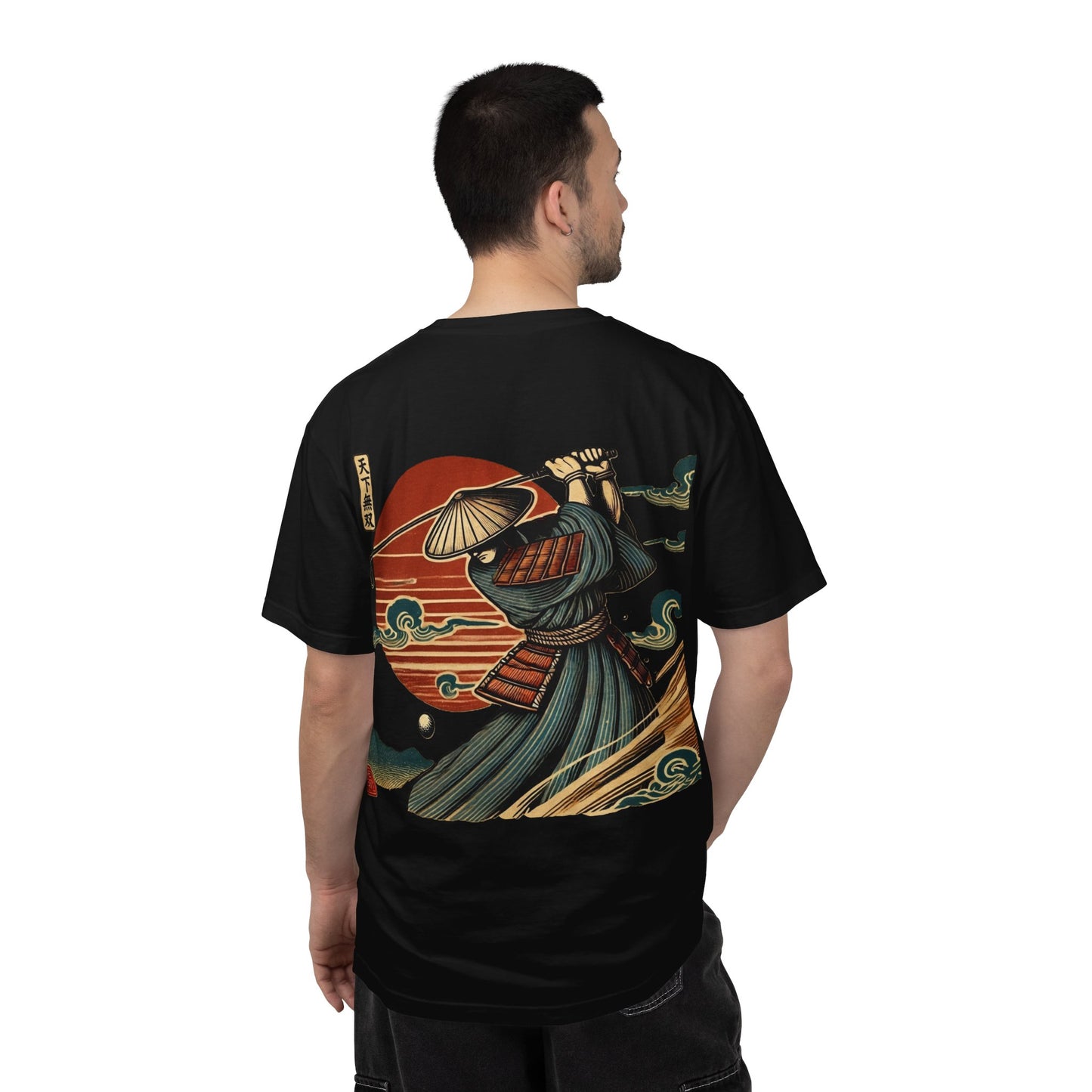 Zen Spot Golf Custom Samurai Golfer Sunset Graphic T-Shirt