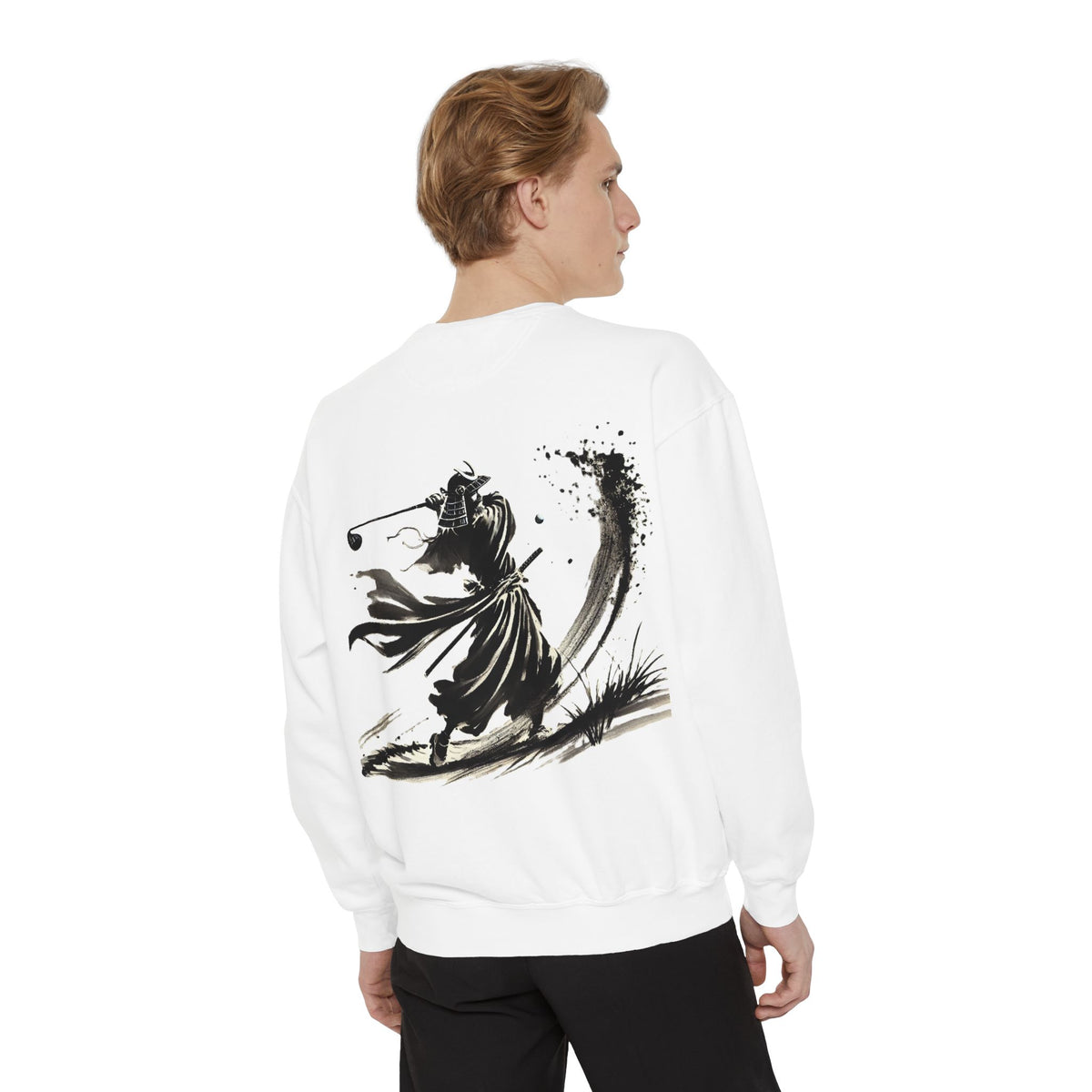 Bunker Blast Samurai Golfer Chest and Back Print Sweatshirt
