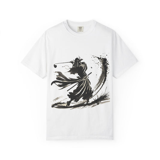 Samurai Golfer Ink Brushstroke T-Shirt