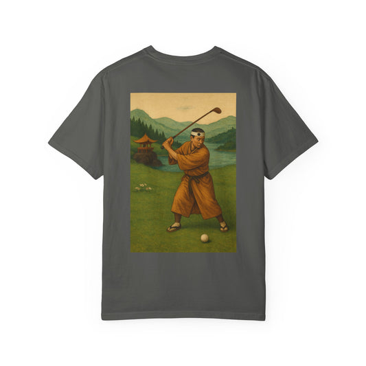 Vintage Golfer Graphic T-Shirt — Retro Asian-Inspired Golf Scene