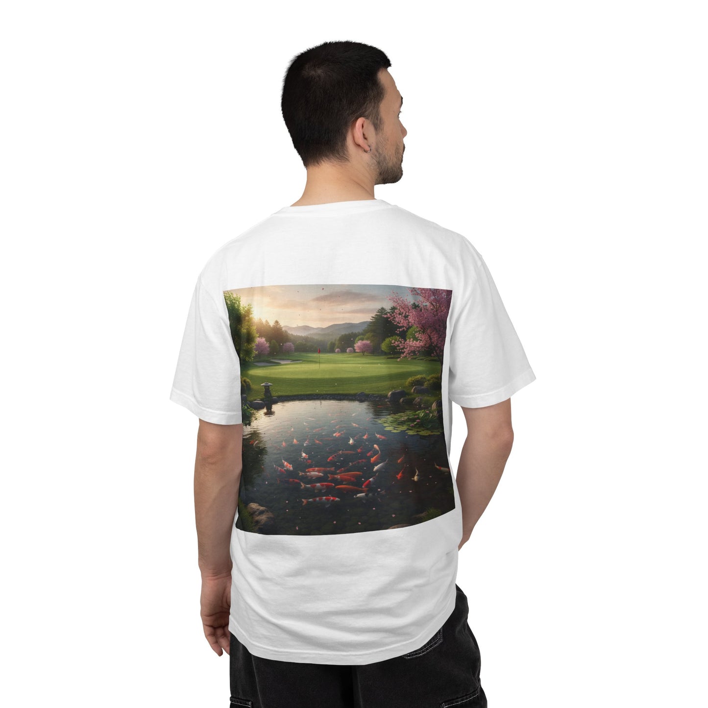 Zen Spot — Koi Pond Sunset Graphic Tee (Back Print)