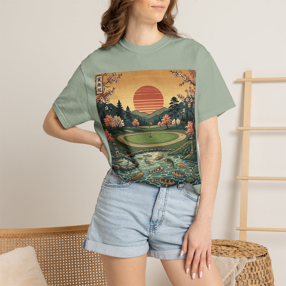 Vintage Scenic Golf Course Sunset Graphic T-Shirt